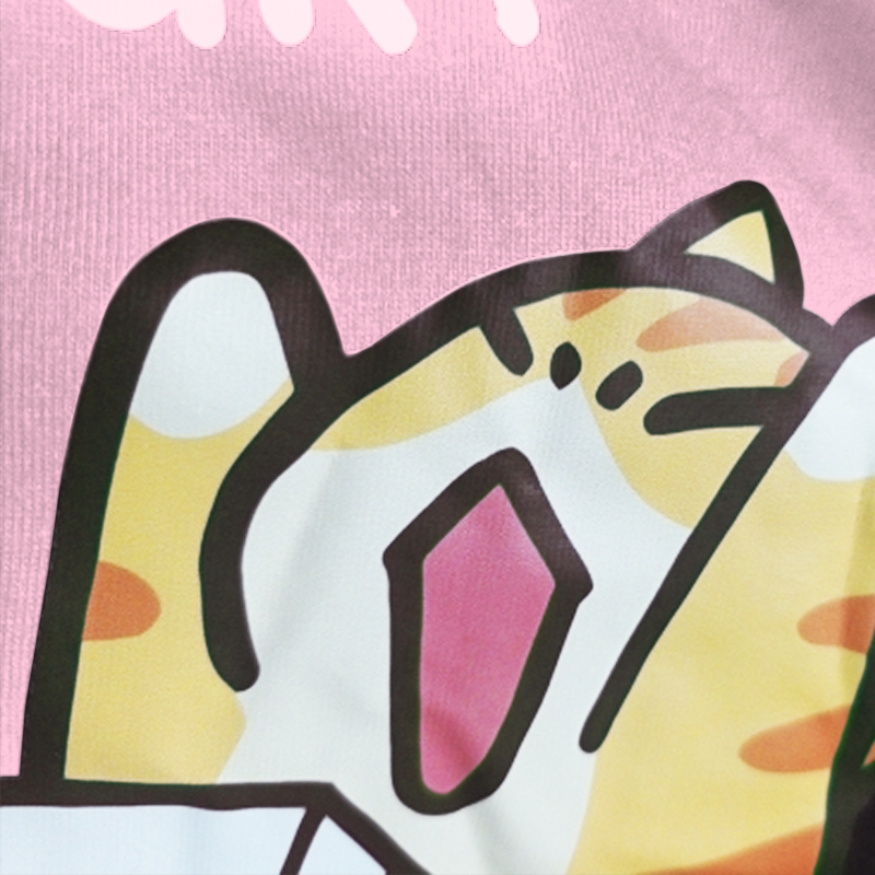 t shirt, cotton t shirt, loose t shirt, cat print t shirt